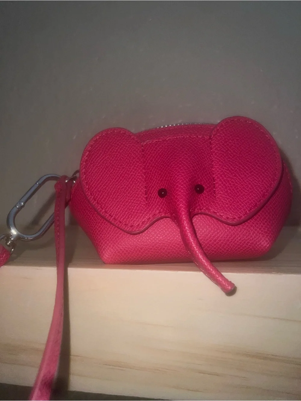 Cute Elephant Wristlet Coin Purse in Bright Pink